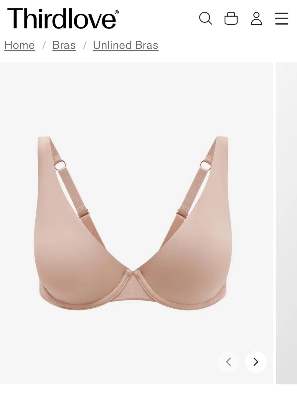 ThirdLove 40 B “Second Skin Unlined” Bra